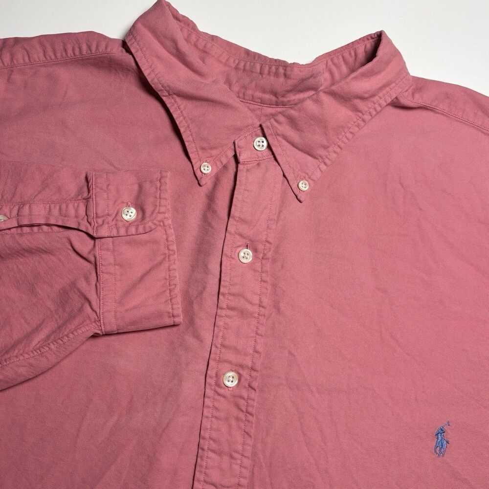 Ralph Lauren Classic Fit Men 4XLT Big Tall Salman Pink Oxford‎ Shirt Long Sleeve
